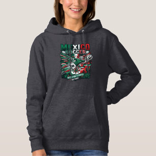 Mexico Soccer Skeleton Striker Nations Premium Spo Hoodie