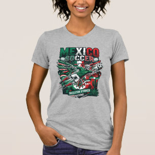 Mexico Soccer Skeleton Striker Nations Premium Spo T-Shirt