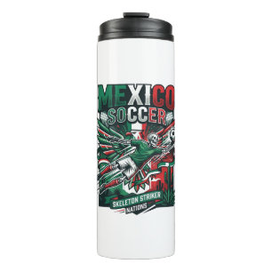 Mexico Soccer Skeleton Striker Nations Premium Spo Thermal Tumbler