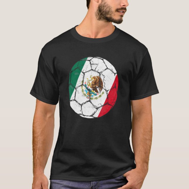 Mexico Soccer Team Apparel 2022 Mexican Ball Flag  T-Shirt (Front)