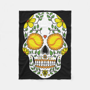 Mexico Softll Sugar Skull Youth Team Coach Fan Pit Fleece Blanket
