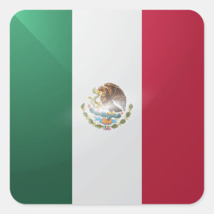 Mexico square glossy flag sticker
