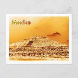 Mexico Sun Pyramid Postcard