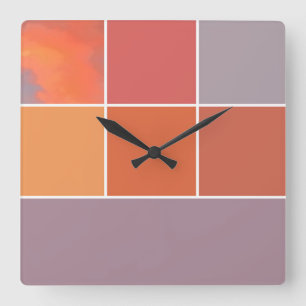 Mexico Sunset Colours Square Wall Clock
