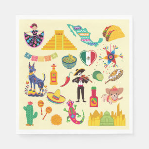  Mexico Symbols Napkin