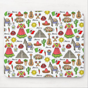 Mexico Symbols Pattern Mouse Pad