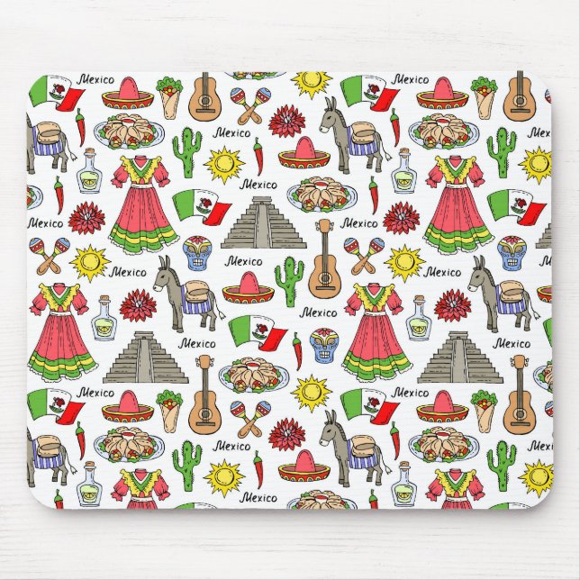 Mexico | Symbols Pattern Mouse Pad (Front)