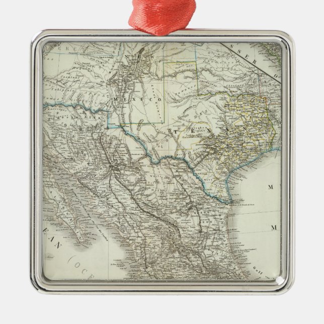 Mexico, Texas, Californien, C America Metal Ornament (Front)
