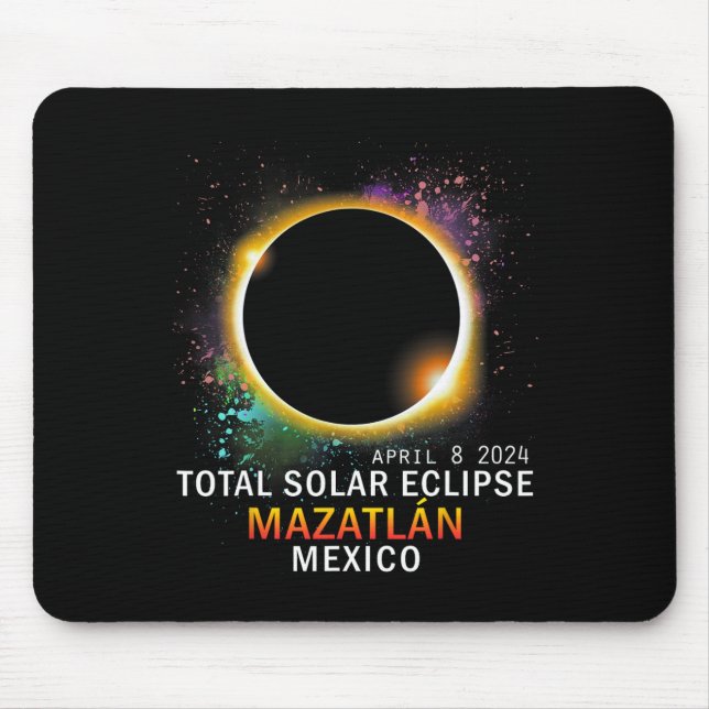 Mexico Total Solar Eclipse 2024  Mouse Pad (Front)