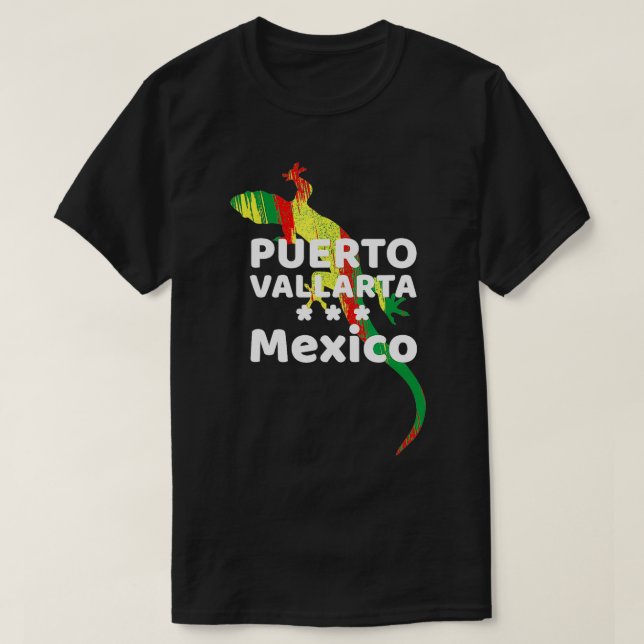 Mexico Tradition Lizard Iguana Puerto Vallarta  T-Shirt (Design Front)
