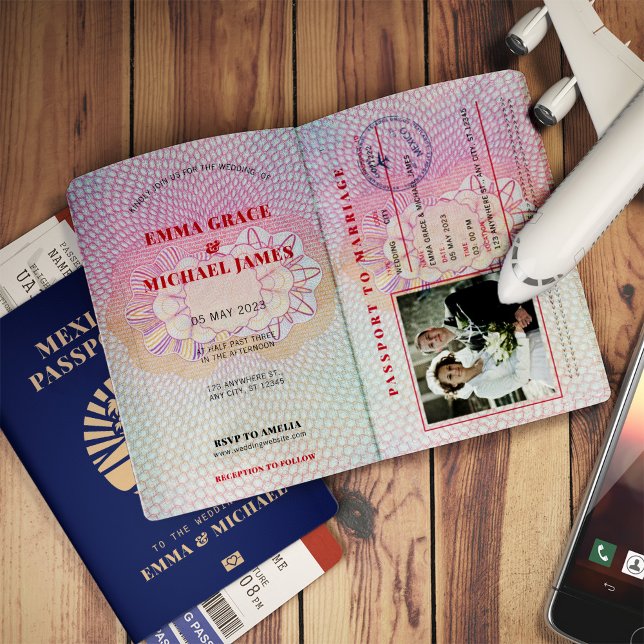 Mexico Travel Destination Passport Wedding Invitation (Creator Uploaded)