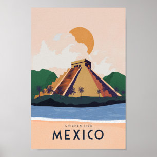 Mexico Travel poster Chichen itza