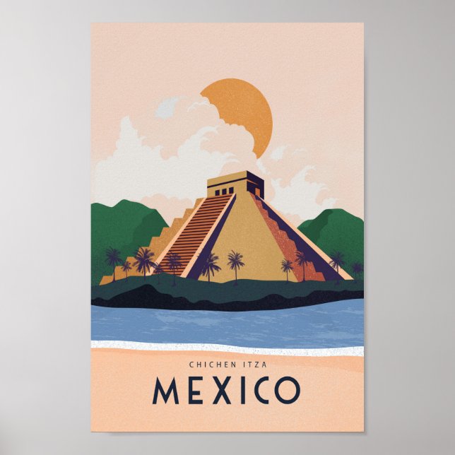 Mexico Travel poster Chichen itza (Front)
