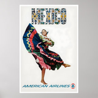 Mexico Travel Poster Mexican Folk Dancing Art