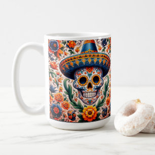 Mexico Travel Vintage Retro Candy Skull Coffee Mug