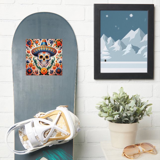 Mexico Travel Vintage Sugar Skull (Snowboard)