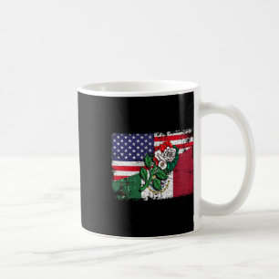 Mexico Us Flag Mexican Flag American Flag Rose 1 Coffee Mug