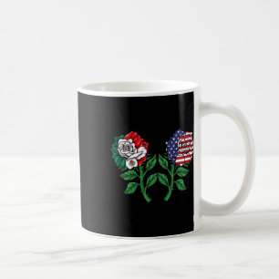 Mexico Us Flag Mexican Flag American Flag Rose 3 Coffee Mug