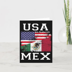 Mexico Us Flag Patriot Mexican Flag American Flag  Card