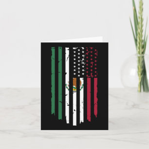 Mexico Us Flag Patriot Mexican Flag American Flag  Card