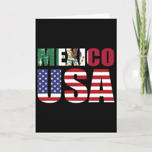 Mexico Us Flag Patriot Mexican Flag American Flag Card