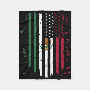 Mexico Us Flag Patriot Mexican Flag American Flag Fleece Blanket