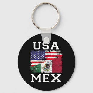 Mexico Us Flag Patriot Mexican Flag American Flag  Key Ring
