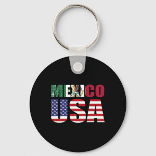Mexico Us Flag Patriot Mexican Flag American Flag Key Ring