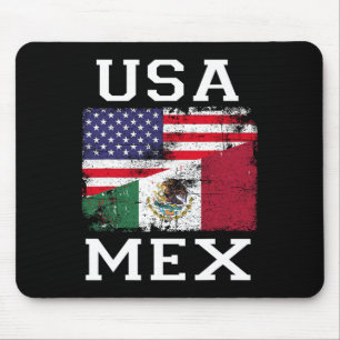 Mexico Us Flag Patriot Mexican Flag American Flag Mouse Pad