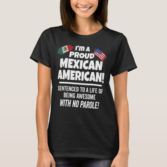 Mexico Usa Flag Proud To Be A Patriotic Mexican Am T-Shirt (Front)