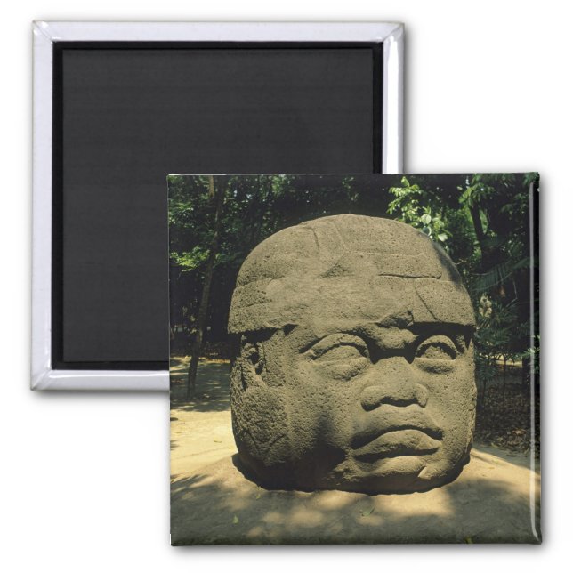 Mexico, Villahermosa, giant Olmec head, La Venta Magnet (Front)