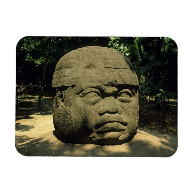 Mexico, Villahermosa, giant Olmec head, La Venta Magnet (Horizontal)