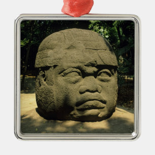 Mexico, Villahermosa, giant Olmec head, La Venta Metal Tree Decoration