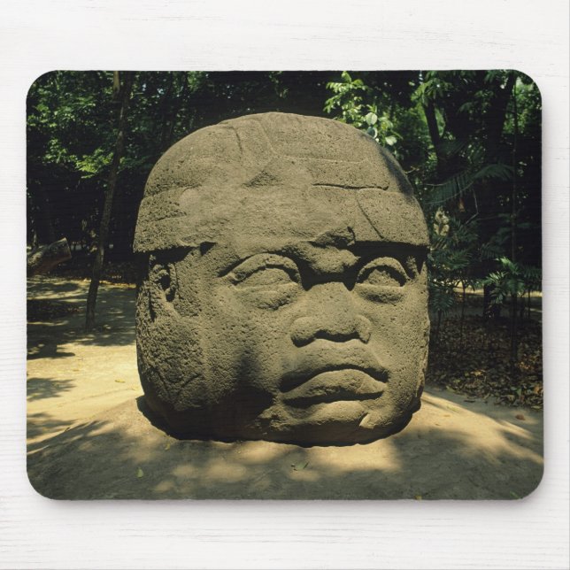 Mexico, Villahermosa, giant Olmec head, La Venta Mouse Pad (Front)