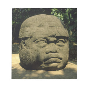 Mexico, Villahermosa, giant Olmec head, La Venta Notepad