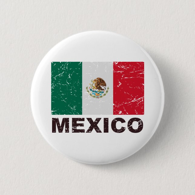 Mexico Vintage Flag 6 Cm Round Badge (Front)