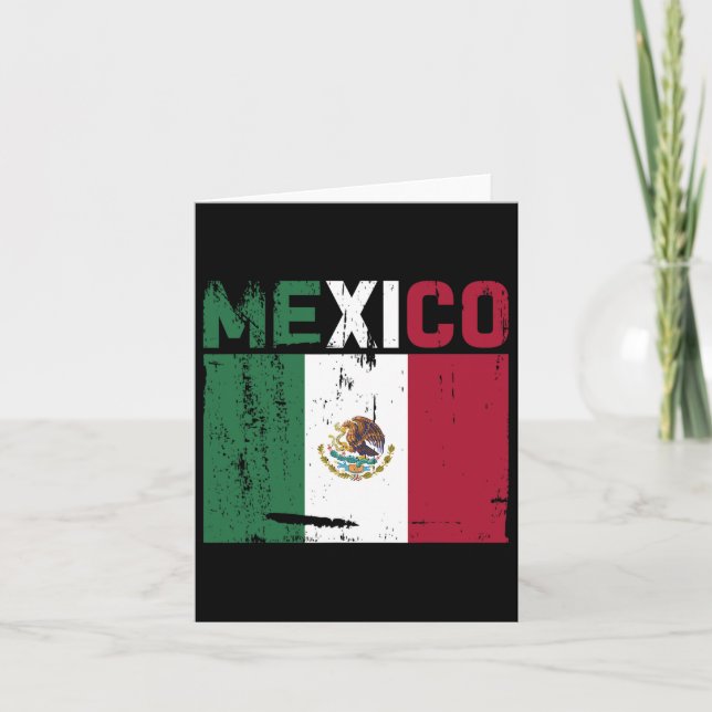 Mexico Vintage Mexican Flag Pride Hat  Card (Front)