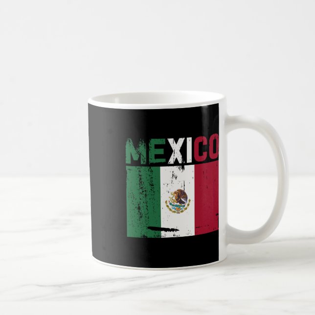 Mexico Vintage Mexican Flag Pride Hat  Coffee Mug (Right)