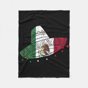 Mexico Vintage Mexican Flag Pride Hat Tijuana  Fleece Blanket