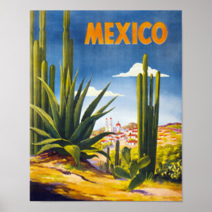 Mexico Vintage Poster Restored