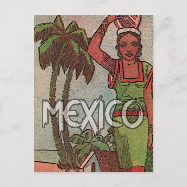 Mexico vintage travel postcard (Front)