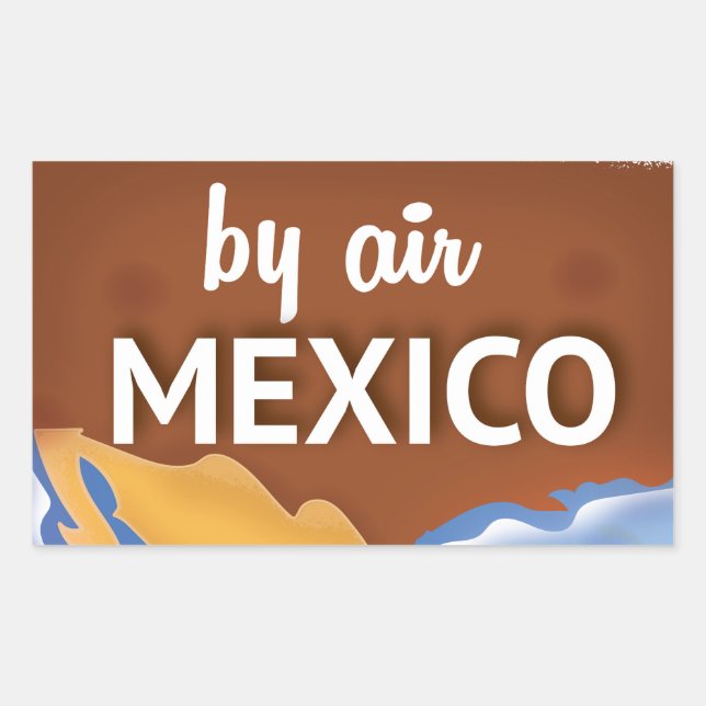Mexico Vintage Travel poster Rectangular Sticker (Front)
