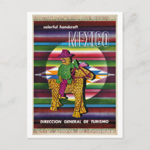 Mexico Vintage Travel Poster Restored Postcard