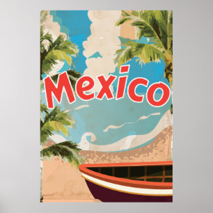 Mexico Vintage vacation Poster