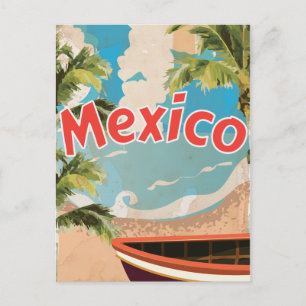 Mexico Vintage vacation Poster Postcard