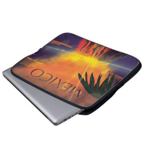 Mexico Volcano Travel Poster Laptop Sleeve