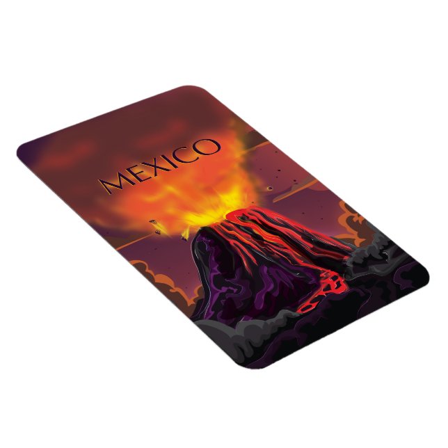 Mexico Volcano Travel Poster Magnet (Right Side)