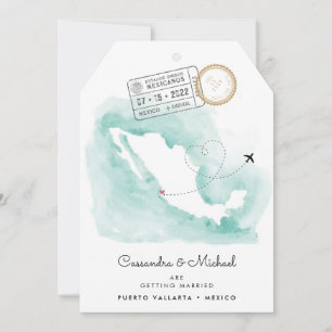 Mexico Watercolor Map   Puerto Vallarta   Wedding