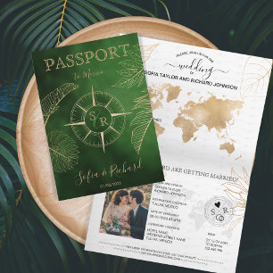Mexico Wedding Destination Passport World Map Invitation