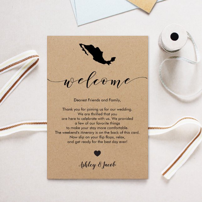 Mexico Wedding Welcome Letter & Itinerary Card (Creator Uploaded)